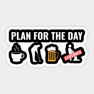 Golf Plan For The Day Sticker